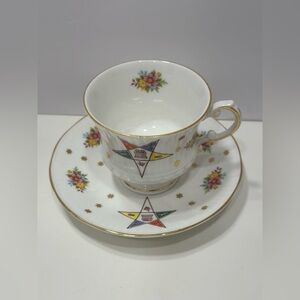 Vintage Elizabethan Fine Bone China Teacup & Saucer – Order of the Eastern Star